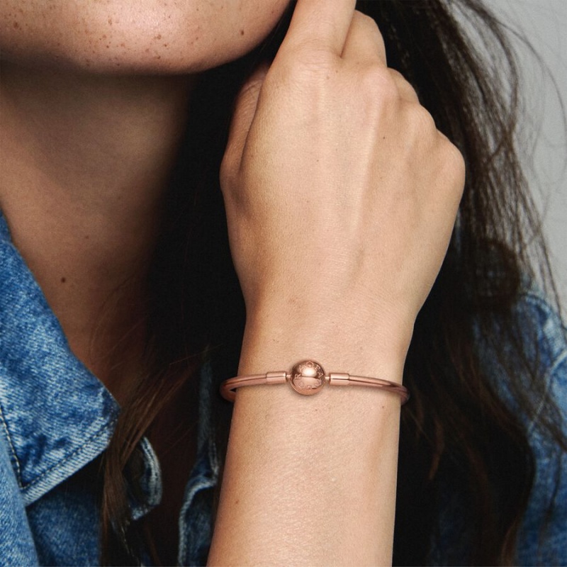 Pandora Moments Bangle Charm Holders Rosa Gold | 6178254-HV