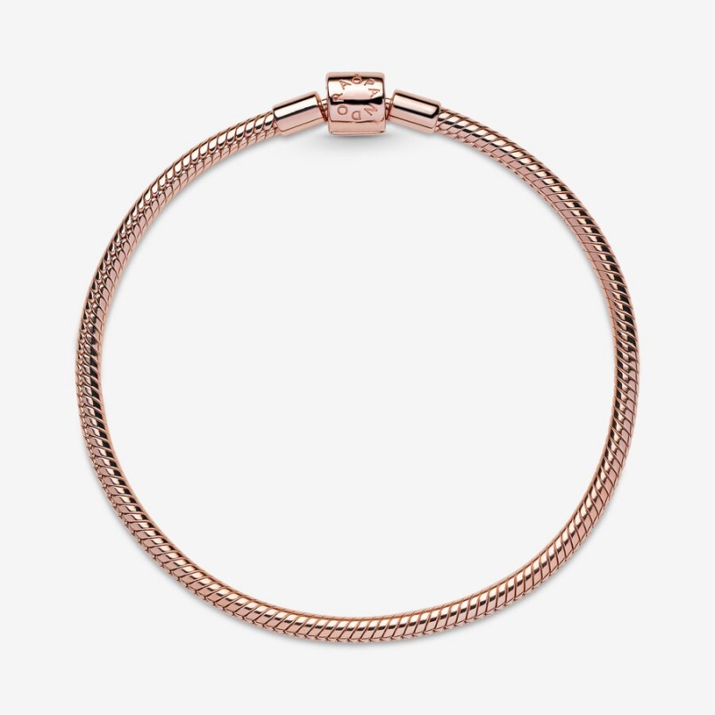 Pandora Moments Barrel Clasp Snake Kette Rosa Gold | 6489731-AW