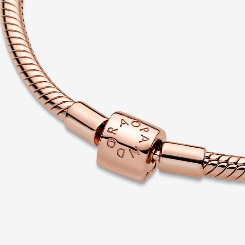 Pandora Moments Barrel Clasp Snake Kette Rosa Gold | 6489731-AW