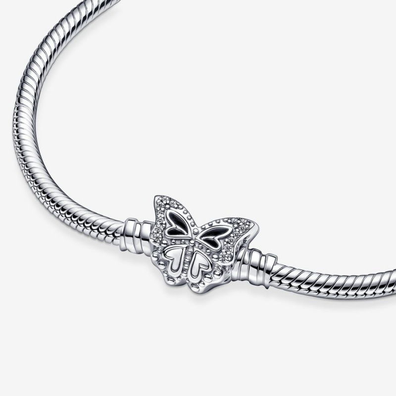 Pandora Moments Butterfly Clasp Snake Charm Silber | 9732805-OW
