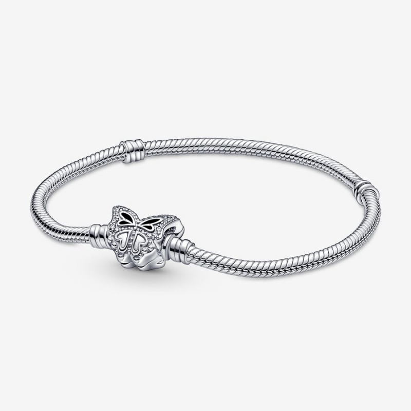 Pandora Moments Butterfly Clasp Snake Charm Silber | 9732805-OW