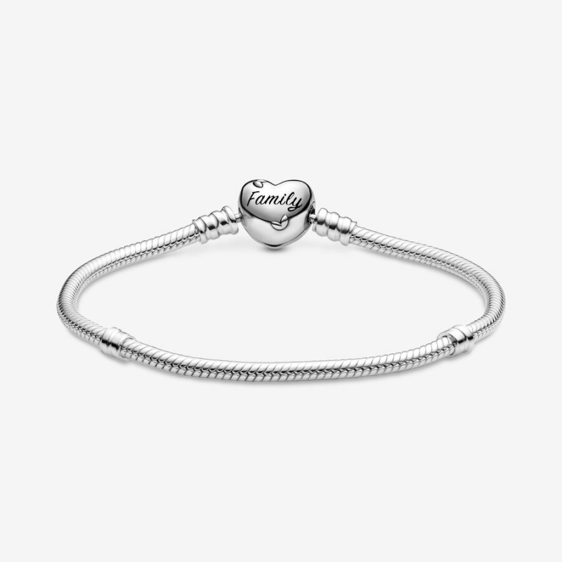 Pandora Moments Family Tree Heart Clasp Snake Charm Holders Silber | 2098157-KW