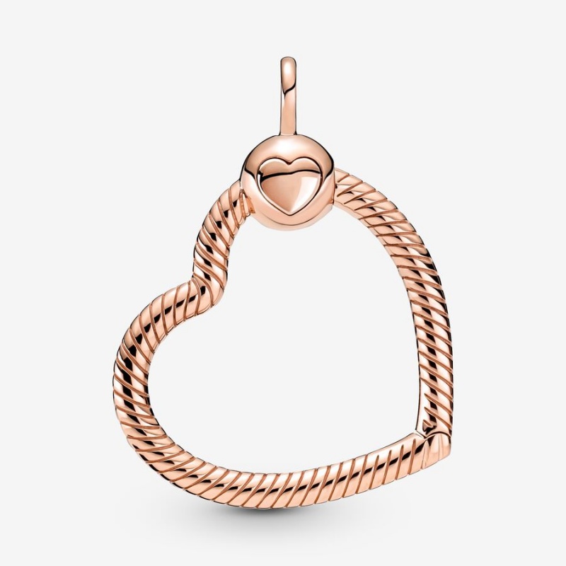 Pandora Moments Heart Charm Holders Rosa Gold | 3861547-CN