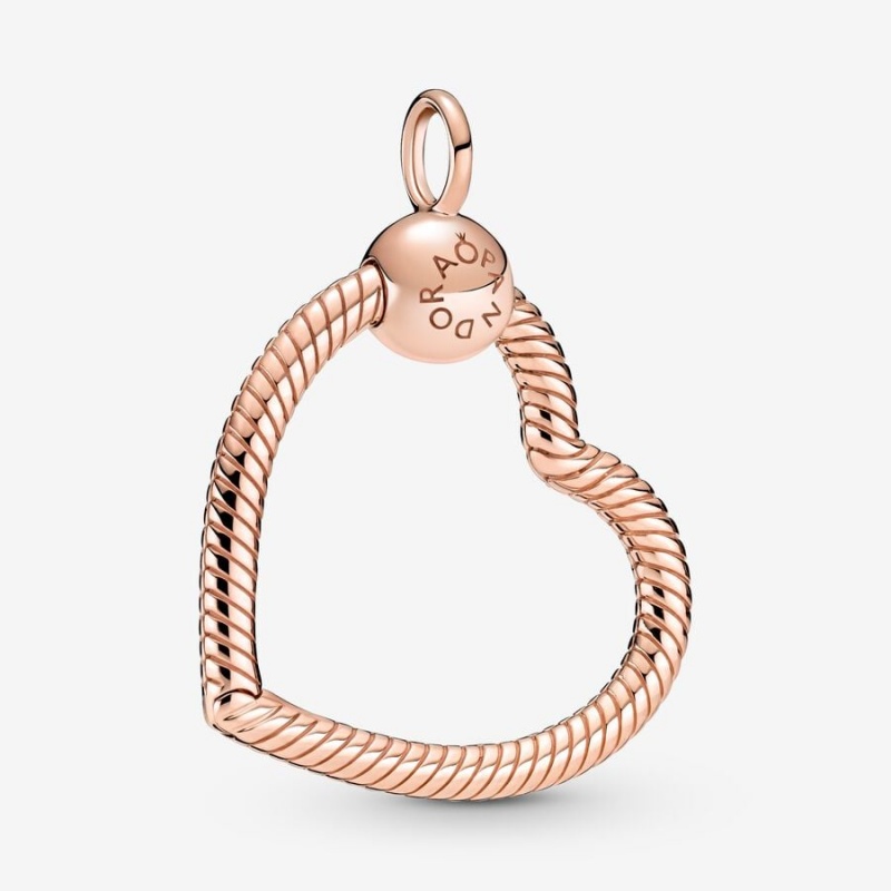 Pandora Moments Heart Charm Holders Rosa Gold | 3861547-CN