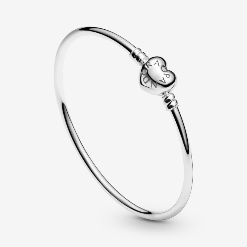 Pandora Moments Heart Clasp Bangle Charm Silber | 4795321-ST