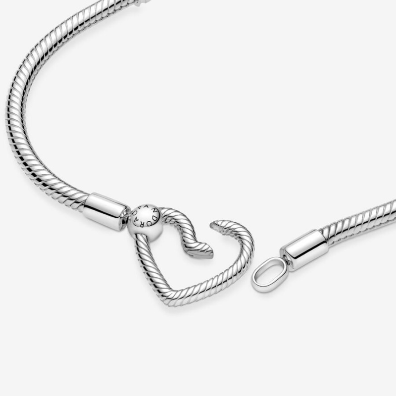 Pandora Moments Heart Closure Snake Charm Silber | 0569387-JR