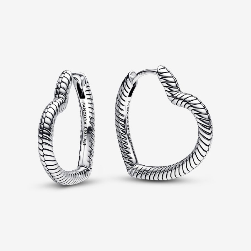 Pandora Moments Heart Creolen Silber | 1097248-MK