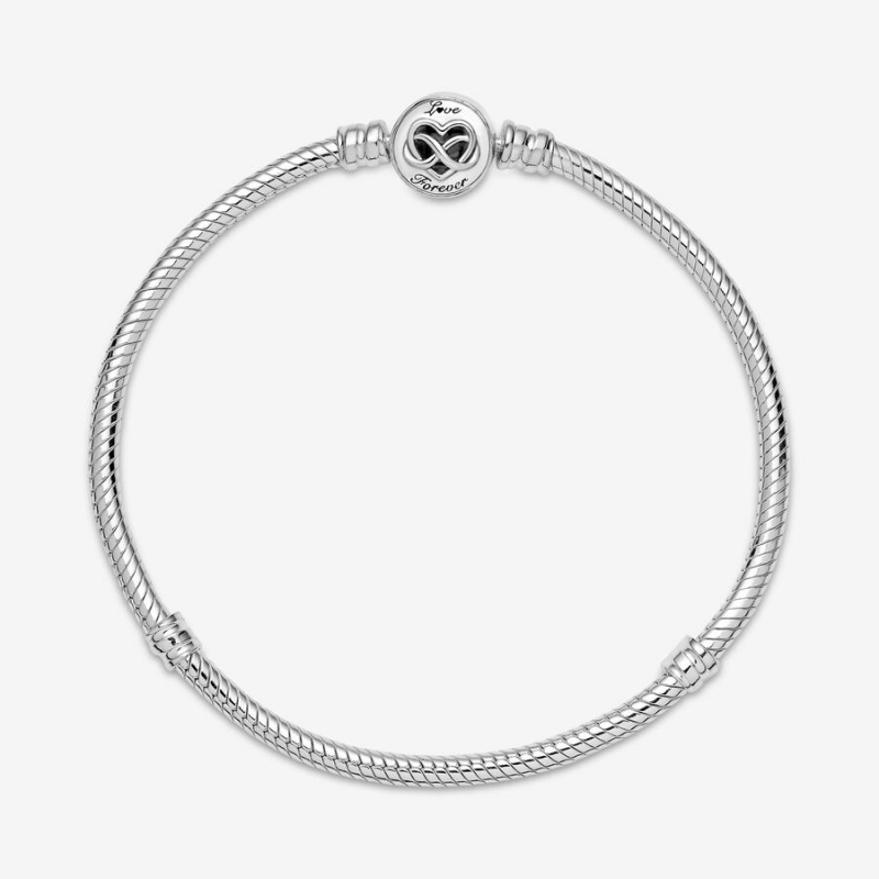 Pandora Moments Heart Infinity Clasp Snake Charm Holders Silber | 4397256-PF