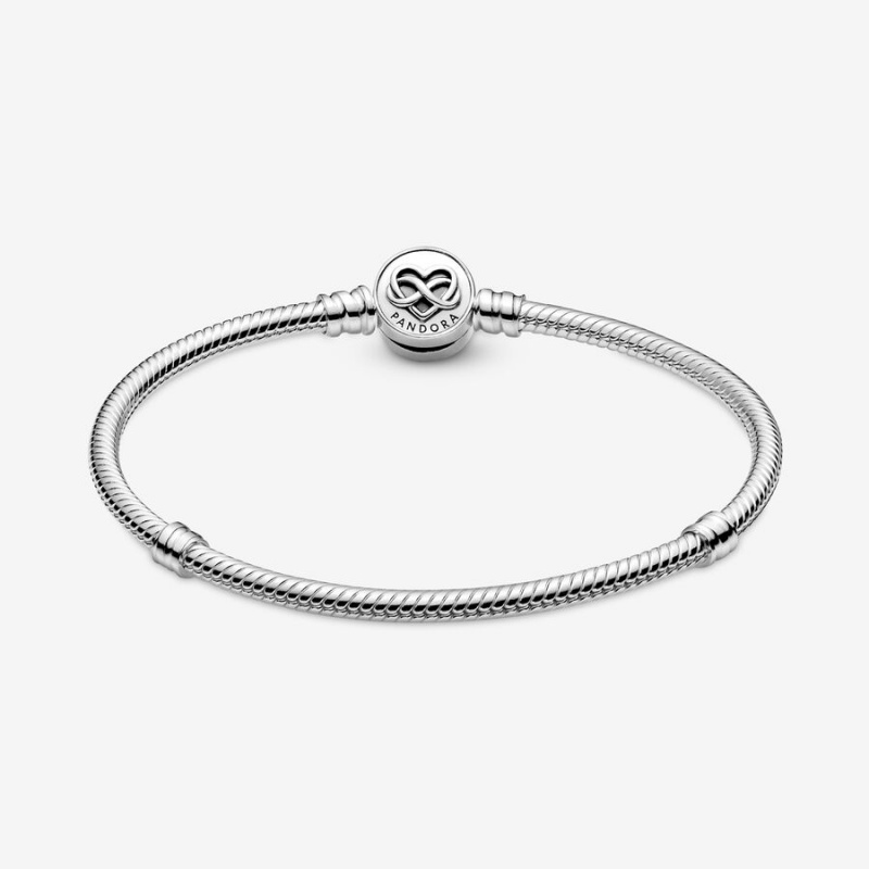 Pandora Moments Heart Infinity Clasp Snake Charm Holders Silber | 4397256-PF