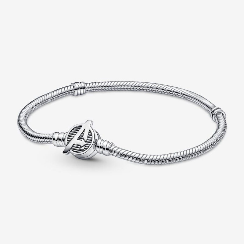 Pandora Moments Marvel The Avengers Logo Clasp Snake Charm Silber | 6458207-LJ