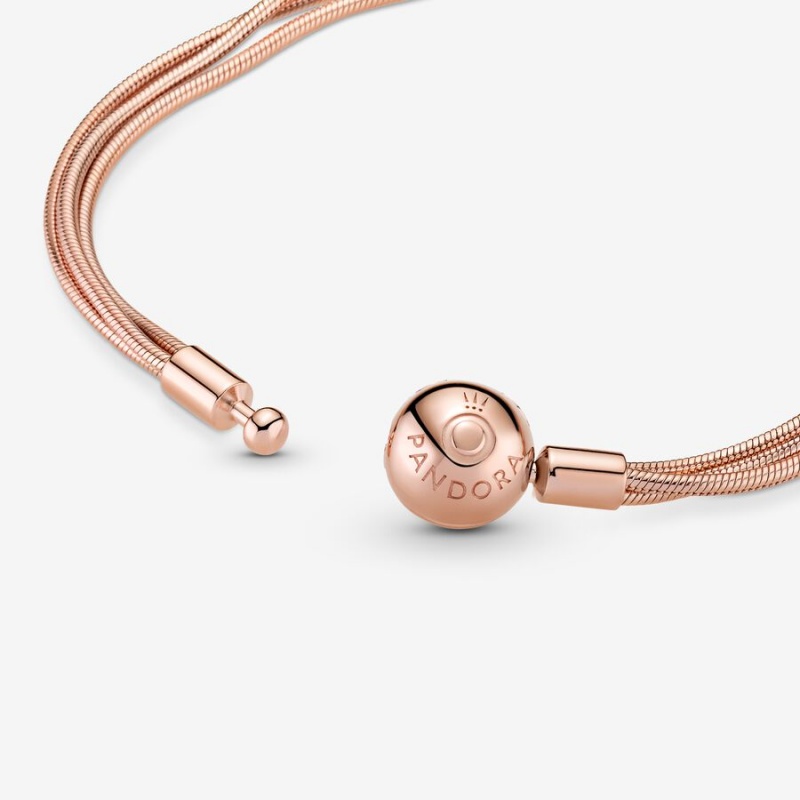 Pandora Moments Multi Snake Charm Holders Rosa Gold | 2615790-EY