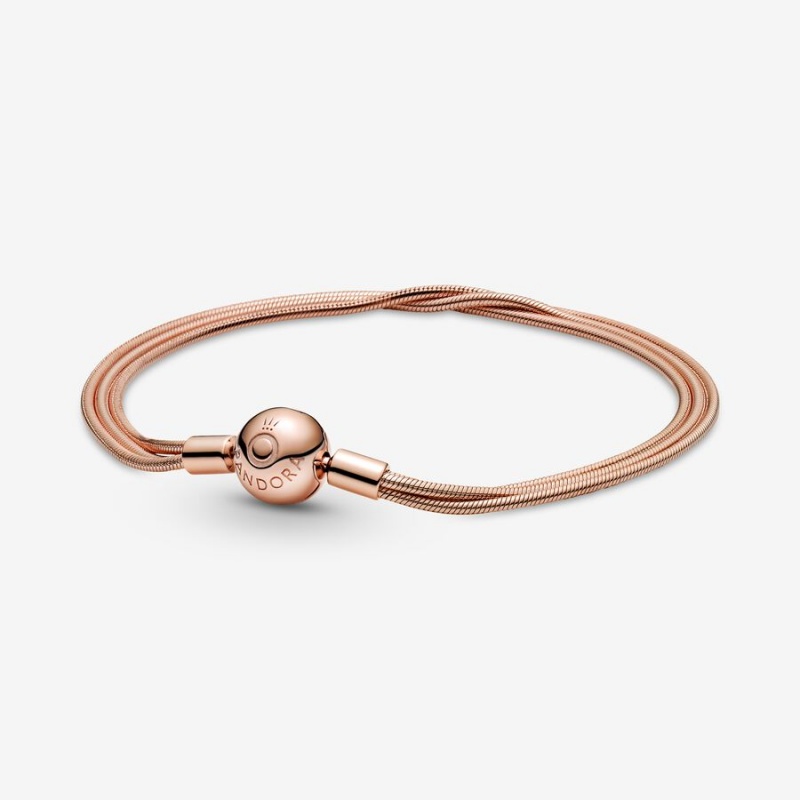 Pandora Moments Multi Snake Charm Holders Rosa Gold | 2615790-EY