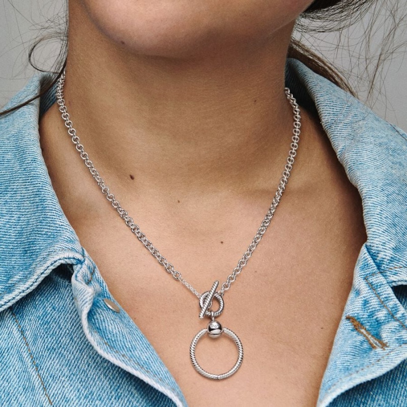 Pandora Moments O T-bar Charm Holders Silber | 2635809-LU
