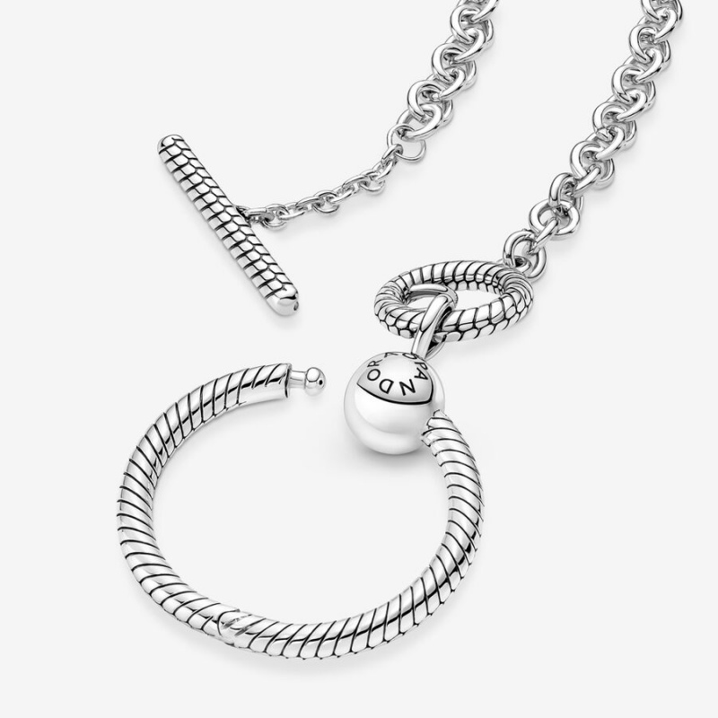Pandora Moments O T-bar Charm Holders Silber | 2635809-LU