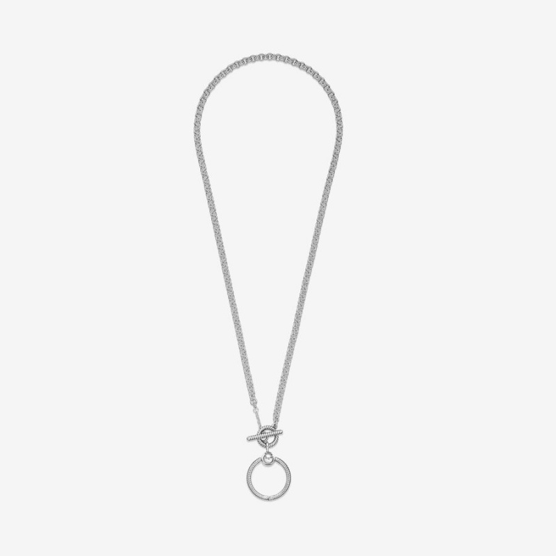 Pandora Moments O T-bar Charm Holders Silber | 2635809-LU