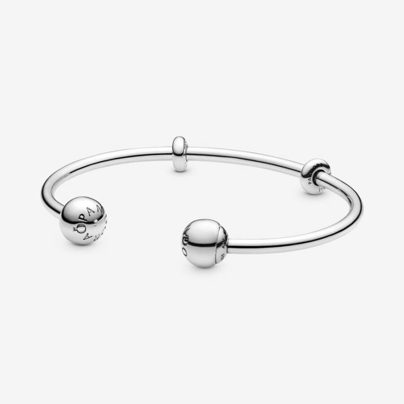 Pandora Moments Open Bangle Charm Holders Silber | 0426793-BR