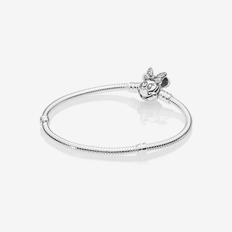 Pandora Moments Pavé Minnie Mouse Clasp Snake Charm Silber | 5730486-BO