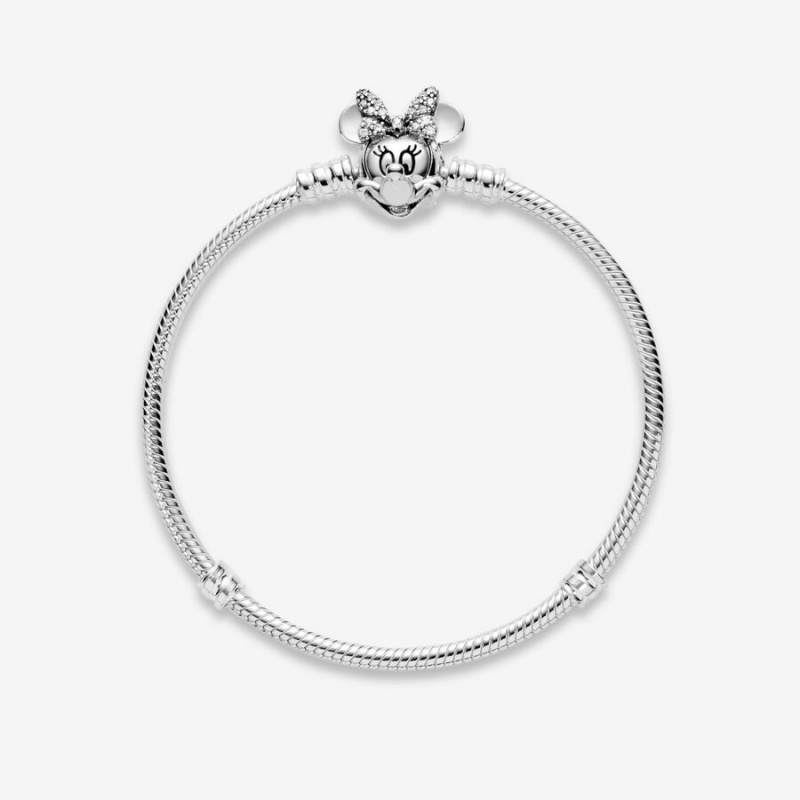 Pandora Moments Pavé Minnie Mouse Clasp Snake Charm Silber | 5730486-BO