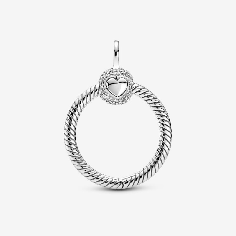 Pandora Moments Small Pavé O Charm Holders Silber | 0194768-UH