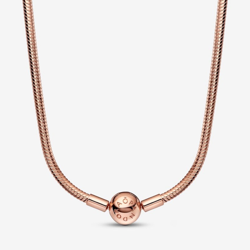 Pandora Moments Snake Halsketten Rosa Gold | 9043157-JA