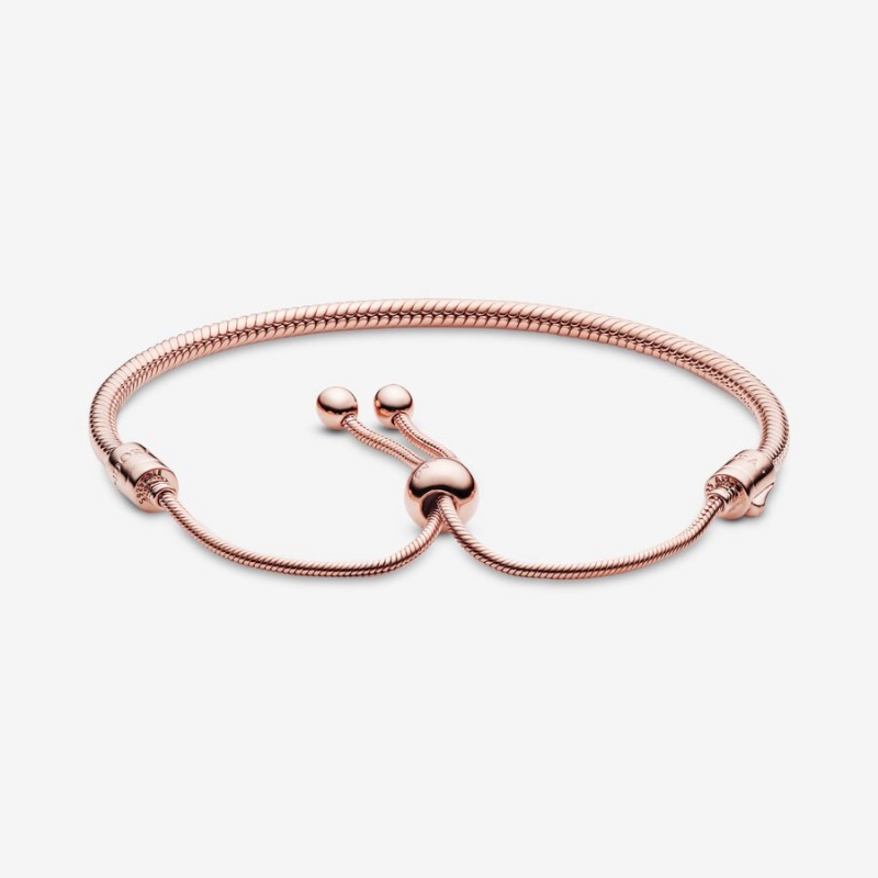 Pandora Moments Snake Slider Charm Holders Rosa Gold | 3517204-DK