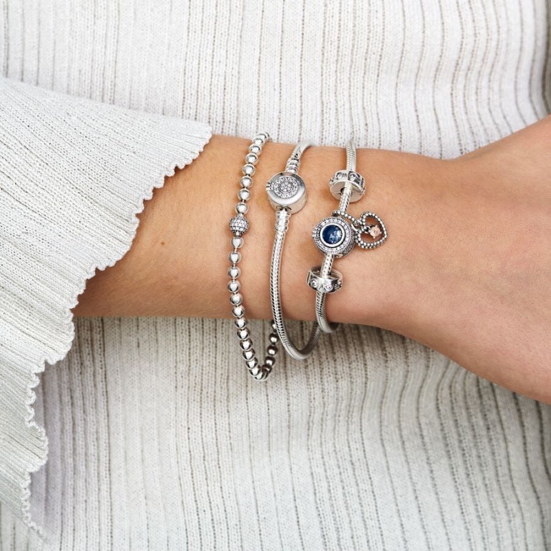Pandora Moments Sparkling Crown O Snake Charm Silber | 0197852-TE