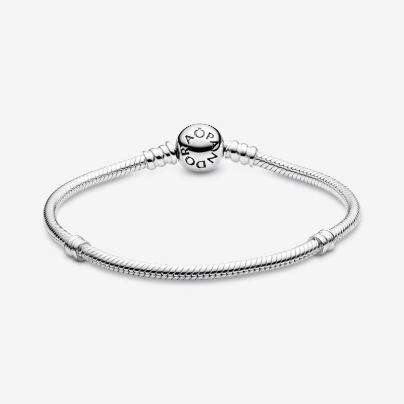 Pandora Moments Sparkling Heart Clasp Snake Charm Holders Silber | 8462709-HO
