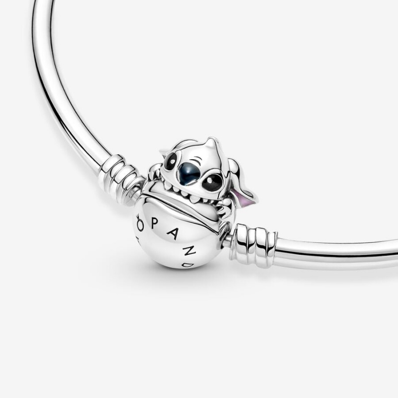 Pandora Moments Stitch Biting Clasp Bangle Charm Silber | 5432760-ZO