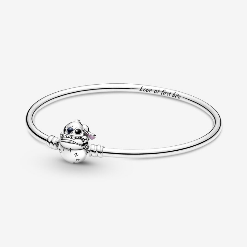 Pandora Moments Stitch Biting Clasp Bangle Charm Silber | 5432760-ZO