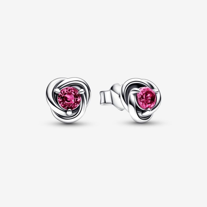 Pandora October Pink Eternity Circles Ohrstecker Silber | 5208936-DV