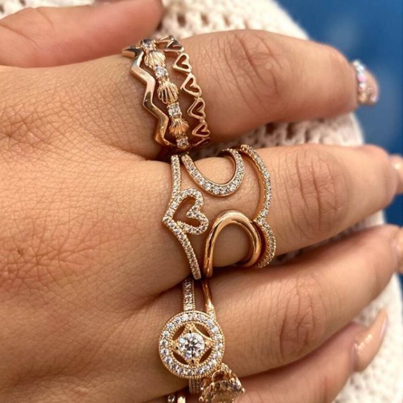 Pandora Pandora ME Pavé Kleiner Finger Rosa Gold | VLF-875102