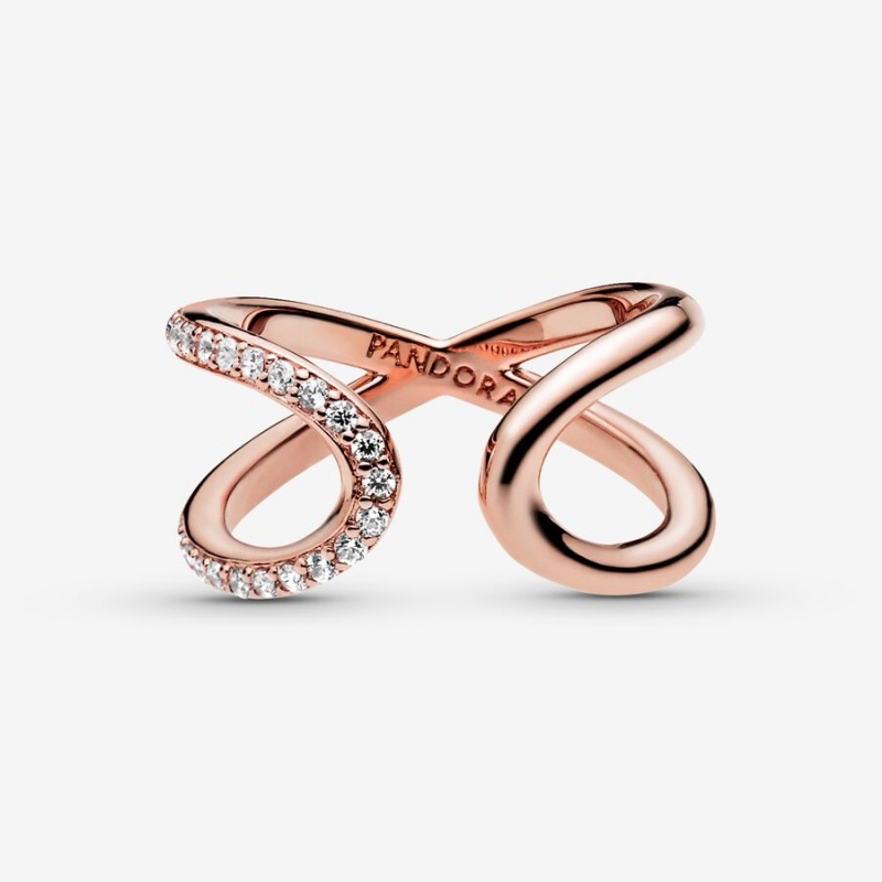 Pandora Pandora ME Pavé Kleiner Finger Rosa Gold | VLF-875102