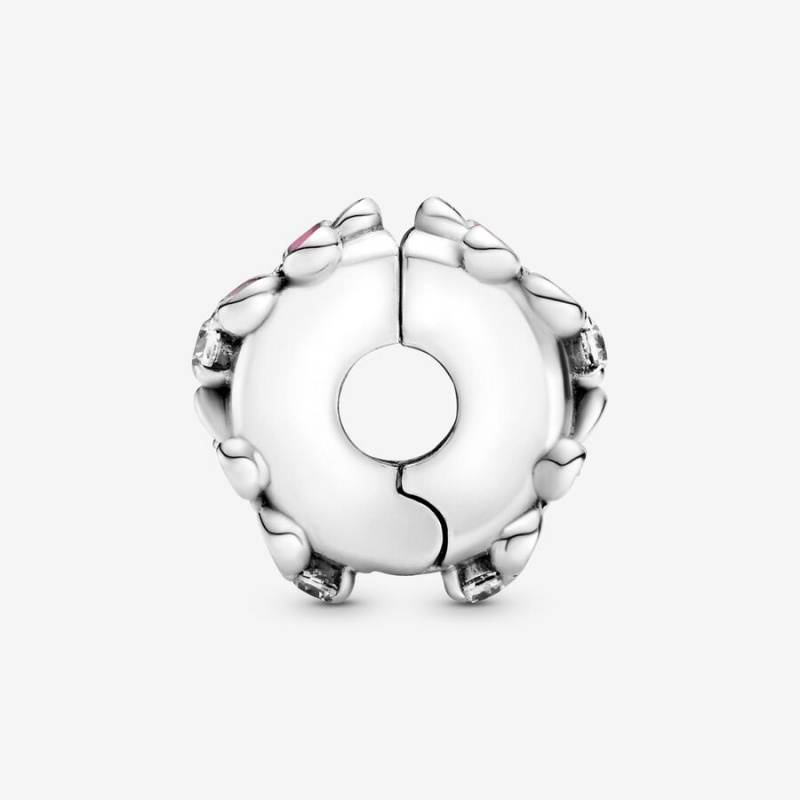 Pandora Pink Daisy Flower Clip Klammern Silber | 4215063-YU