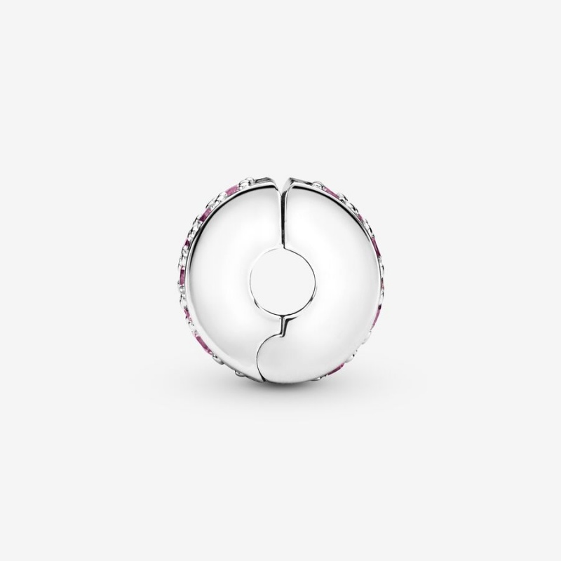 Pandora Pink Pavé Clip Klammern Silber | 1839674-FS