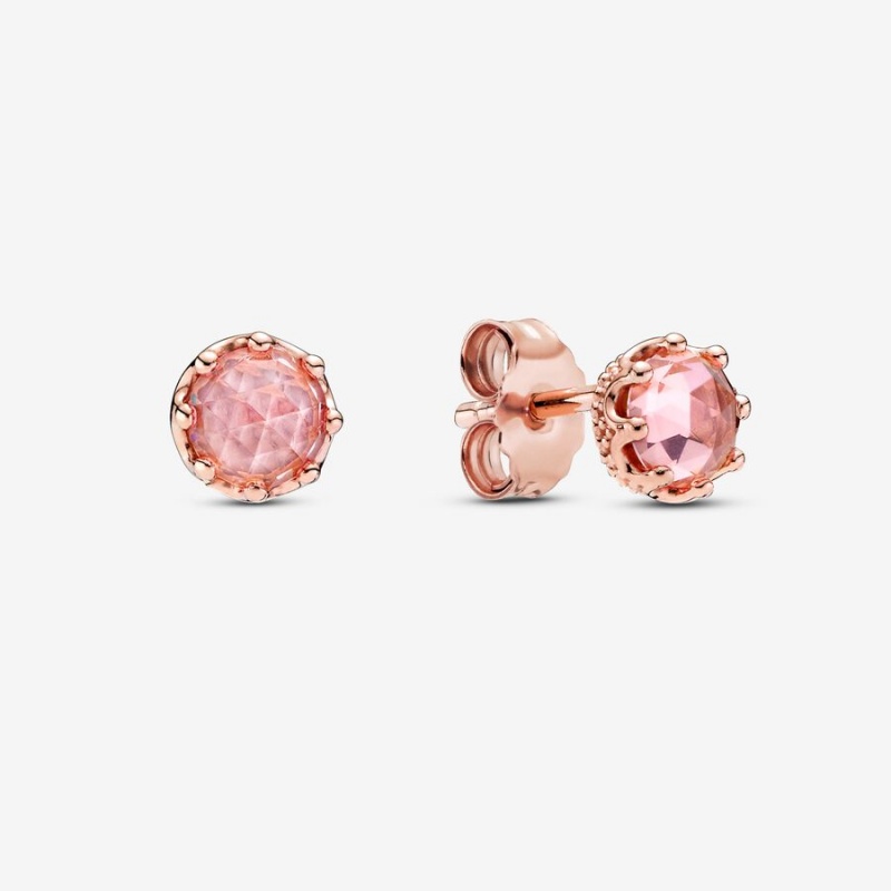 Pandora Pink Sparkling Crowns Ohrstecker Rosa Gold | 2106895-KD