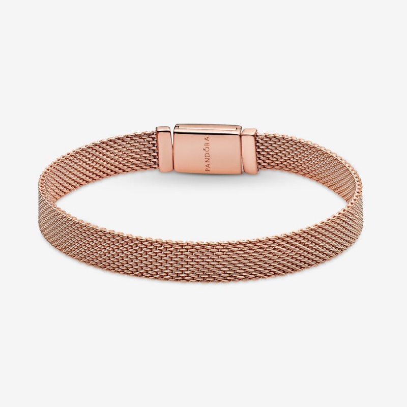 Pandora Reflexions Long Clasp Pavé Charm Holders Rosa Gold | 3178465-SI