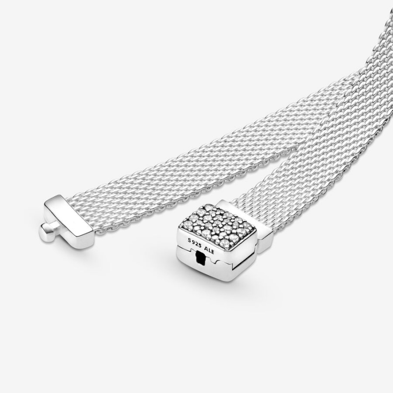 Pandora Reflexions™ Sparkling Clasp Charm Holders Silber | 0456231-CI