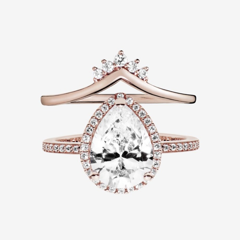 Pandora Ring-sets Rosa Gold | FAB-708329
