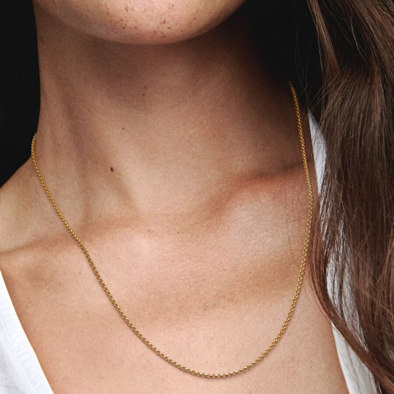 Pandora Rolo Halsketten Gold | YVF-657814