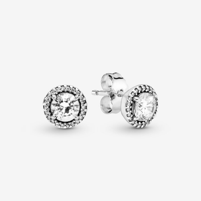 Pandora Round Sparkles Ohrstecker Silber | 3716498-XD