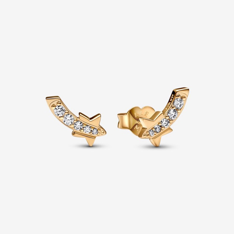 Pandora Shooting Star Pavés Ohrstecker Gold | 4601532-YD