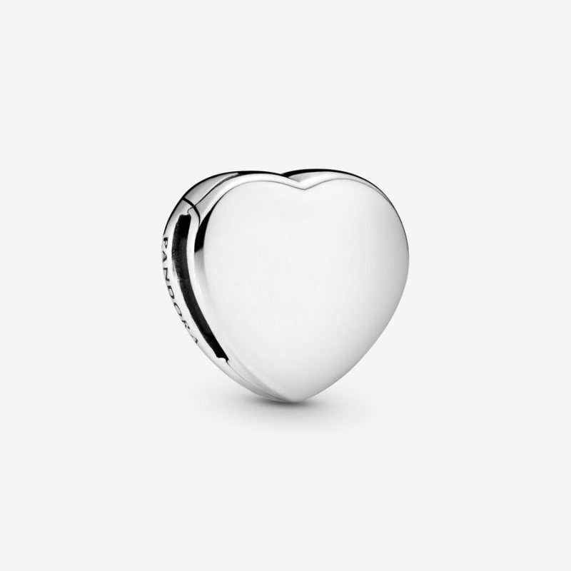 Pandora Simple Heart Clip Klammern Silber | 6384152-PU