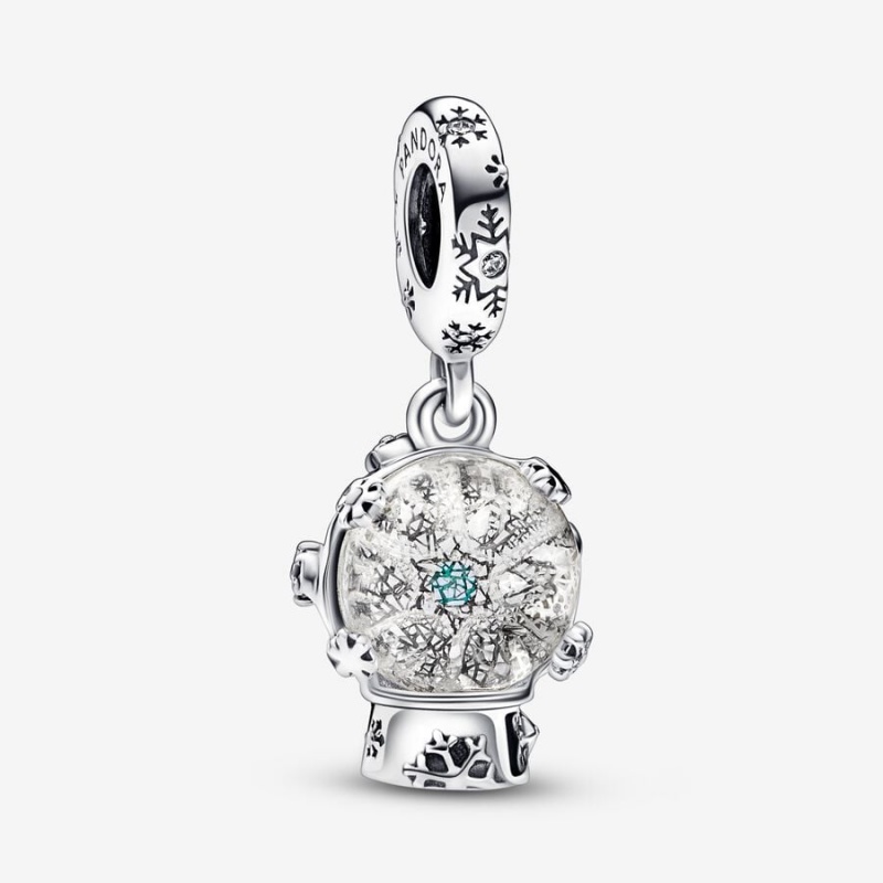 Pandora Snowflake Snow Globe Dangle Charm mit Anhänger Silber | 0692853-DM