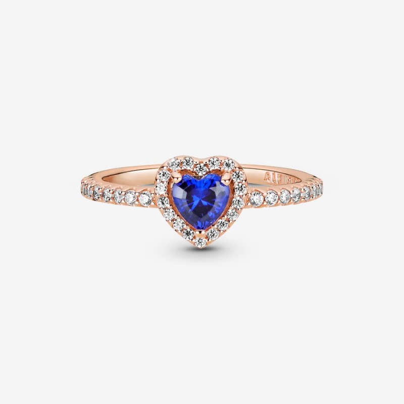 Pandora Sparkling Blue Elevated Halo Rosa Gold | WFJ-251704
