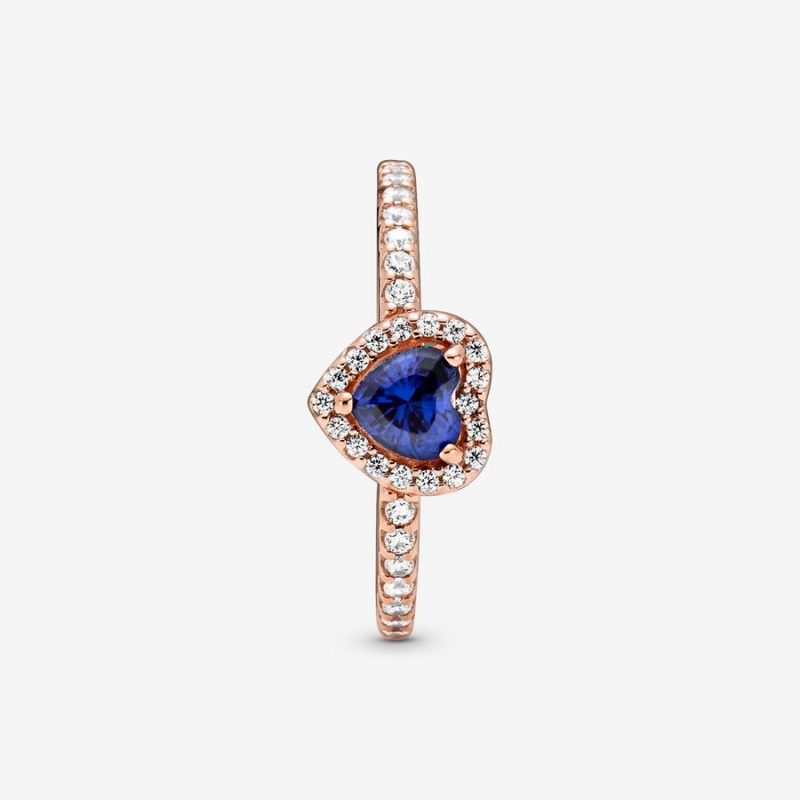 Pandora Sparkling Blue Elevated Halo Rosa Gold | WFJ-251704