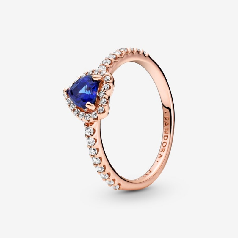 Pandora Sparkling Blue Elevated Halo Rosa Gold | WFJ-251704