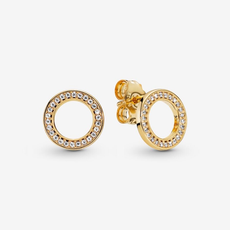 Pandora Sparkling Circles Ohrstecker Gold | 2716093-ZB