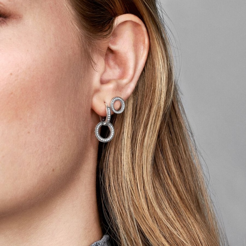 Pandora Sparkling Circles Ohrstecker Silber | 0217589-IV