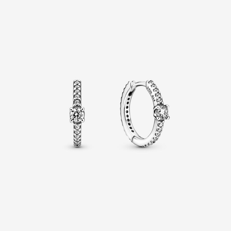 Pandora Sparkling Creolen Silber | 5341869-VU