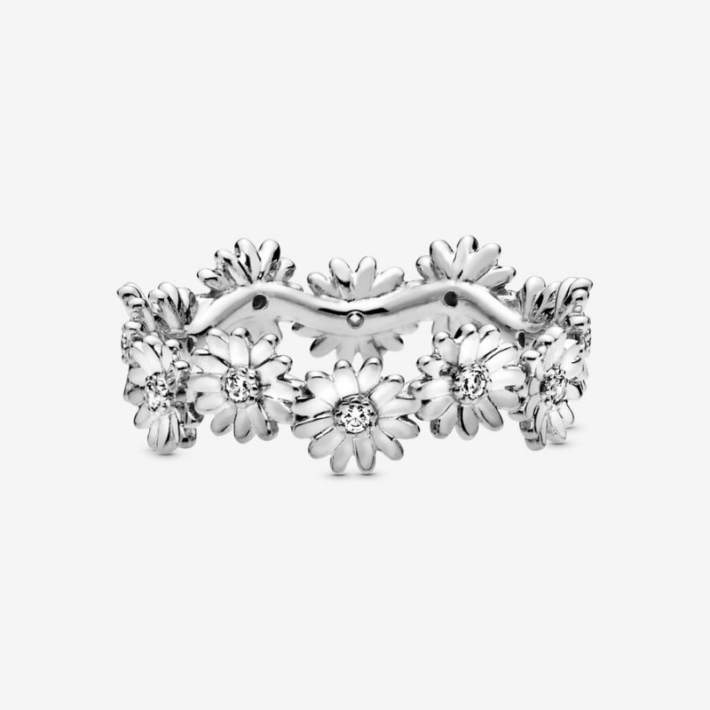 Pandora Sparkling Daisy Flower Crown Band Silber | ERS-286071
